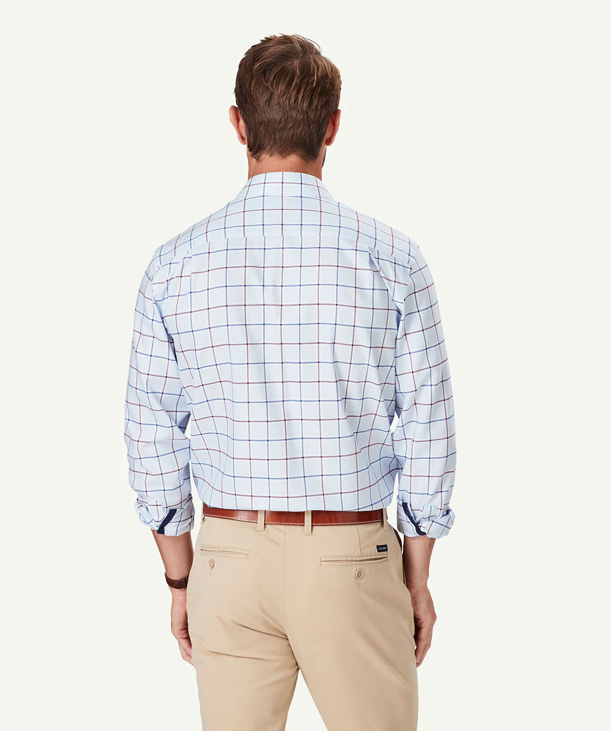 Non-Iron Twill Check Long Sleeve Shirt - Pale Blue - Image 3