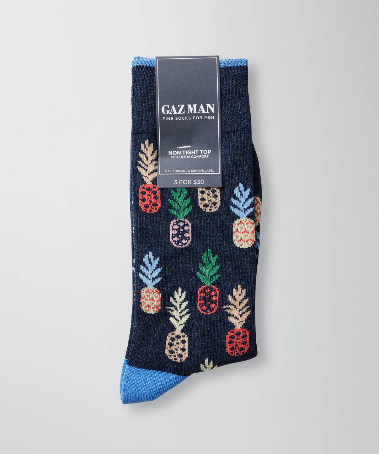 Non Tight Pineapple Socks - Denim - Image 2