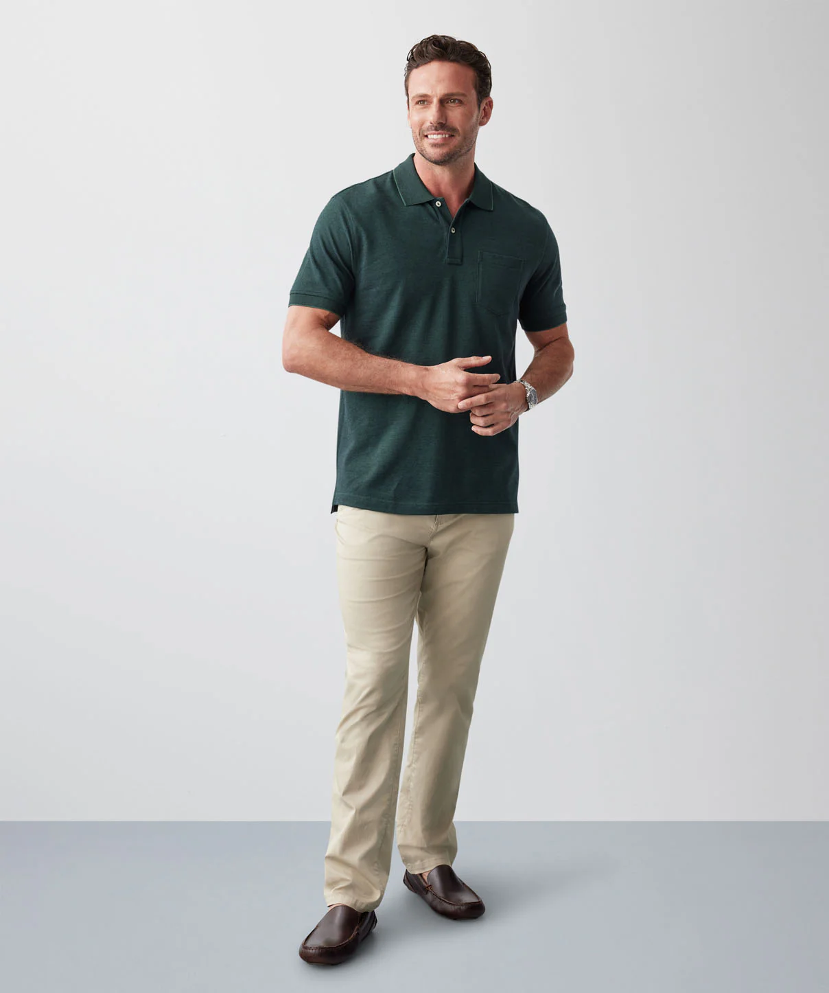 Oxford Pocket Polo - Forest - Image 5