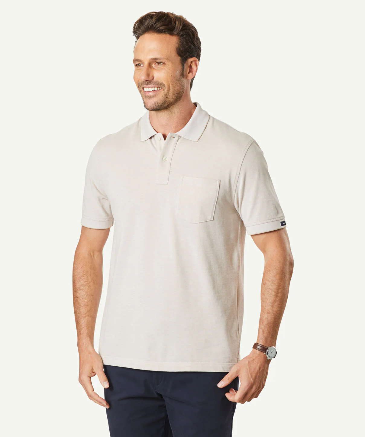 Oxford Pocket Polo - Sand - Image 6