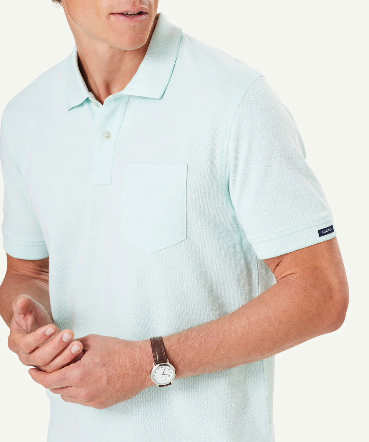 Oxford Pocket Polo Shirt - Sage - Image 4