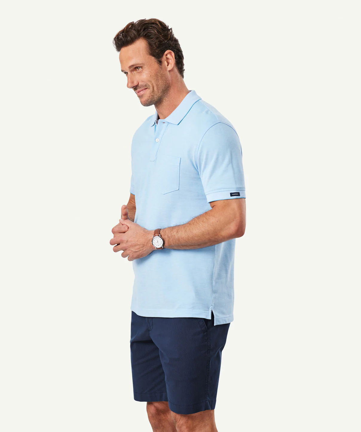 Oxford Pocket Polo Shirt - Sky Blue - Image 5