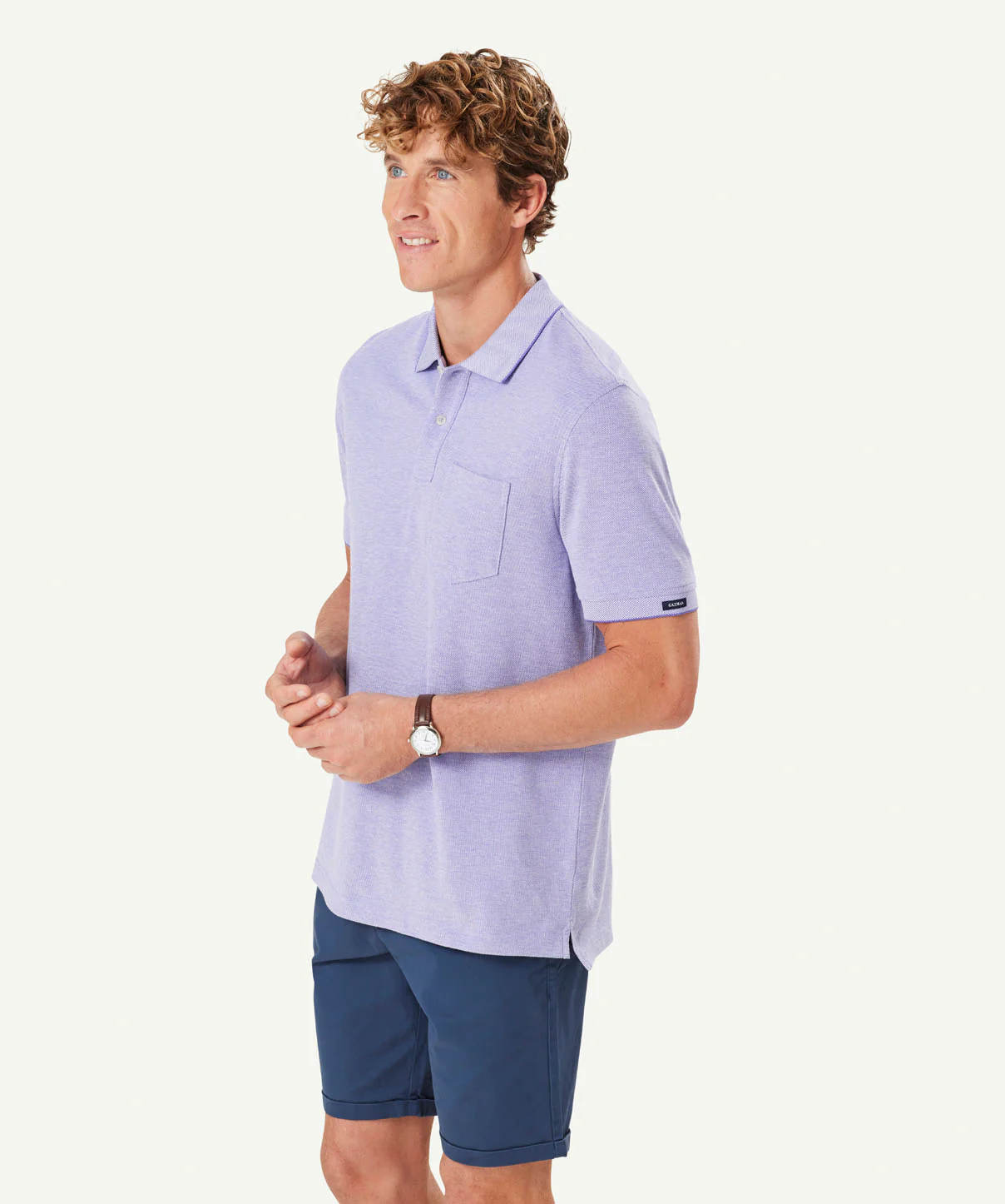 Oxford Pocket Polo Shirt - Violet - Image 6