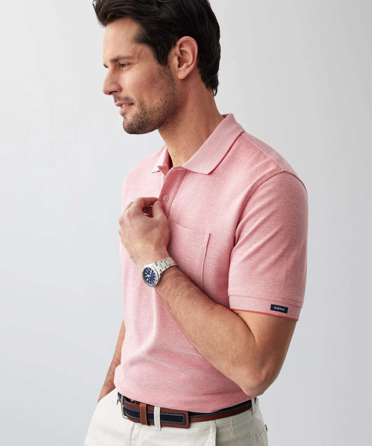 Oxford Pocket Polo - Watermelon - Image 4