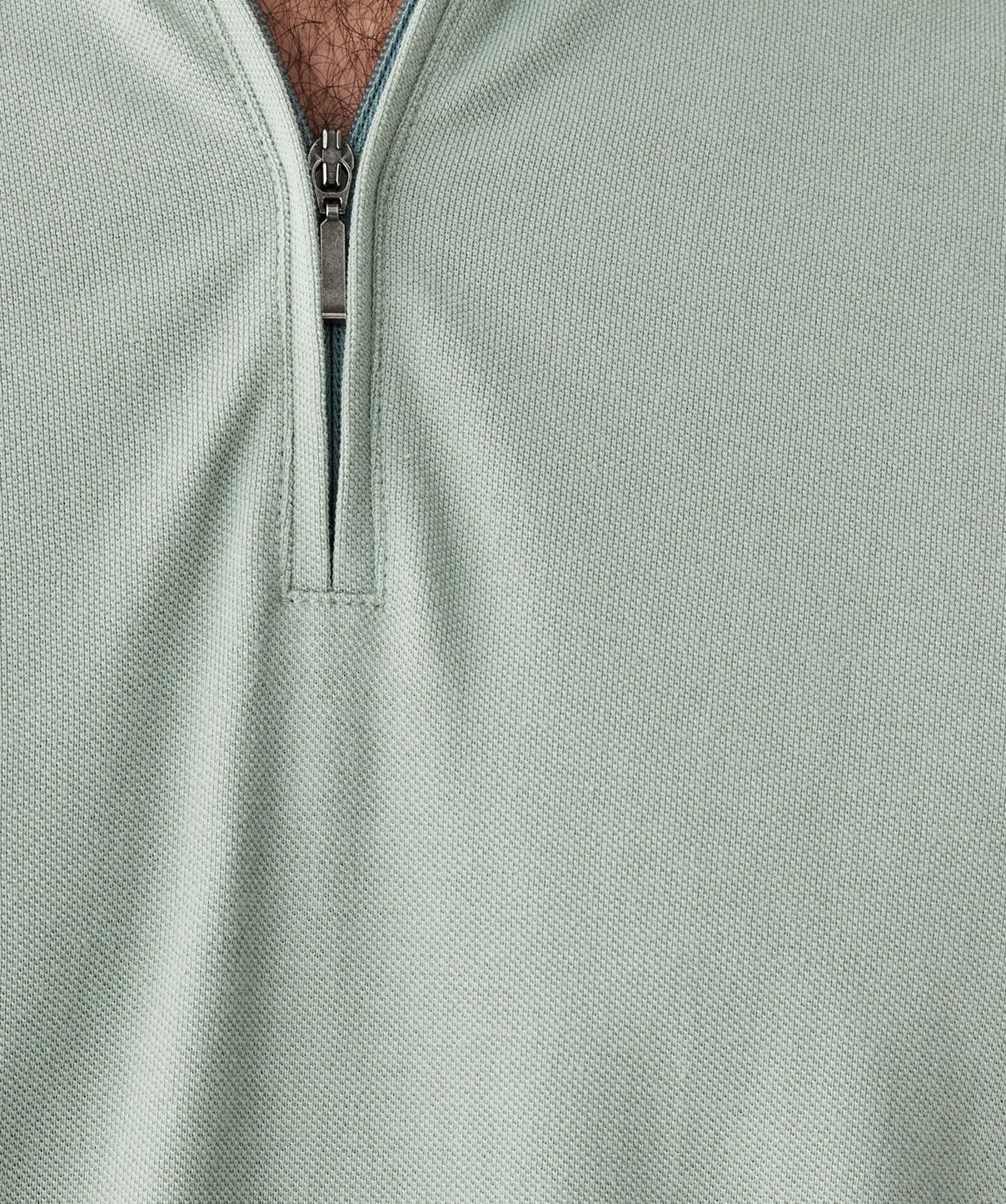 Oxford Zip Polo - Sage - Image 6