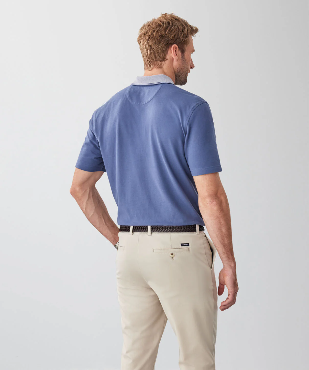 Oxford Zip Polo - Slate - Image 2