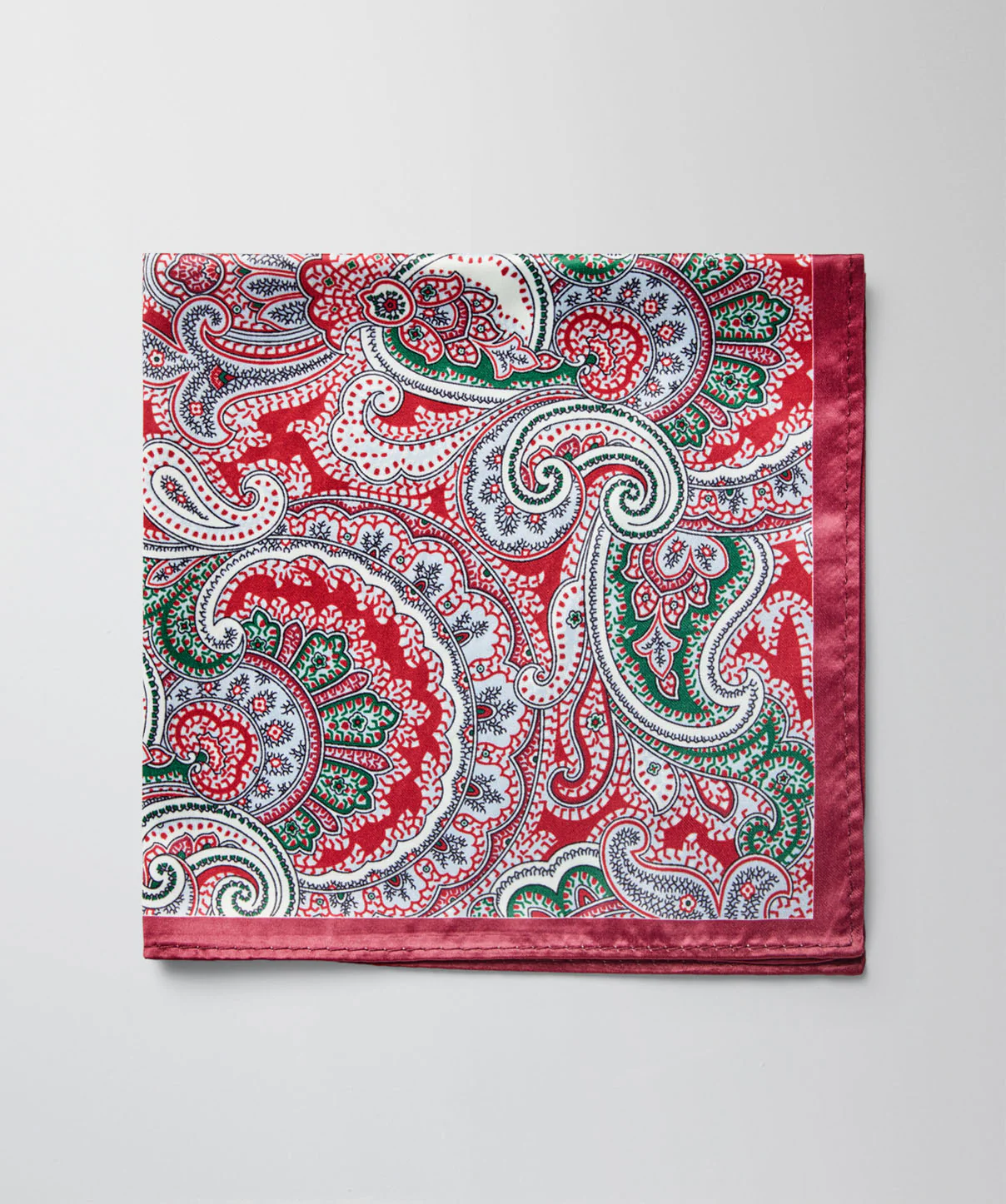 Paisley Pocket Square - Wine - Image 3