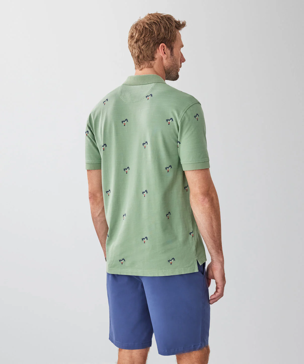 Palm Print Polo - Sage - Image 2