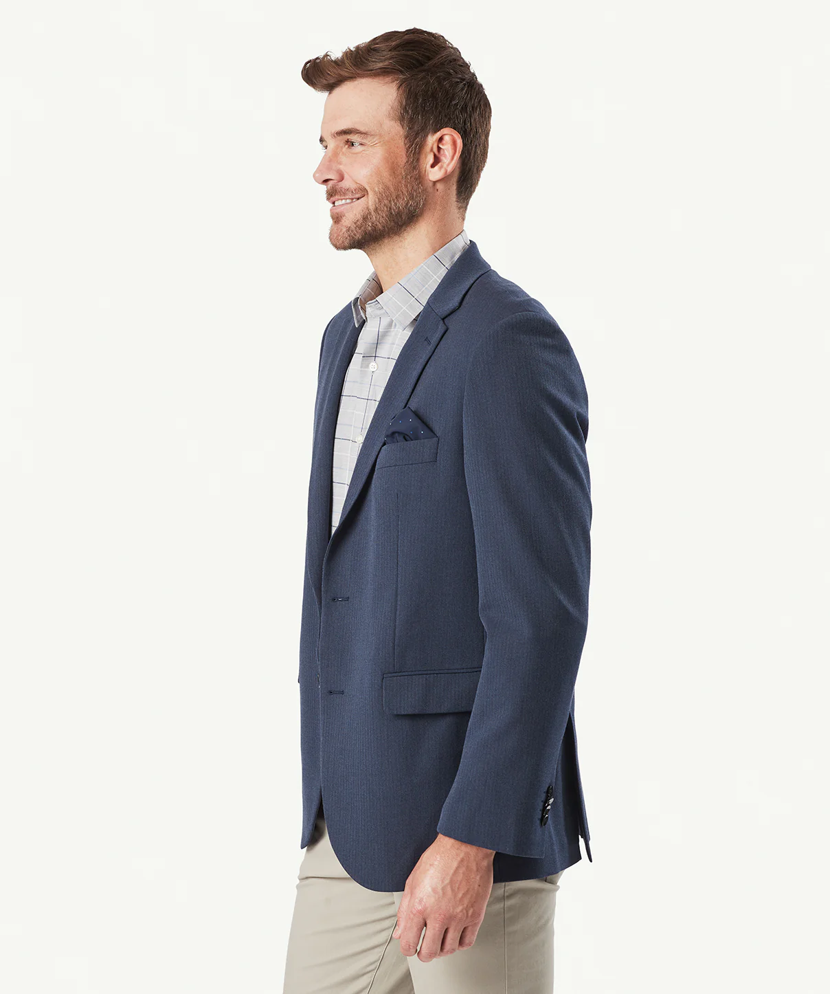 Performance Herringbone Jacket - Chambray - Image 5