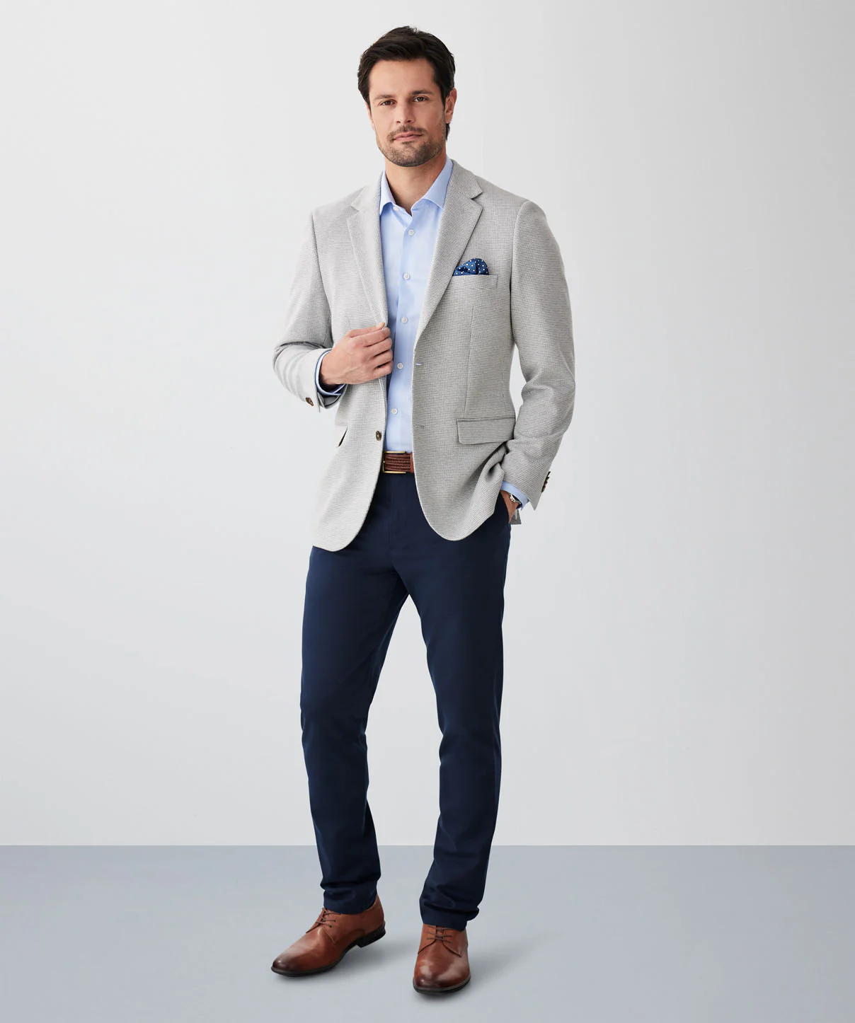 Performance Houndstooth Sports Jacket - Grey - Image 4