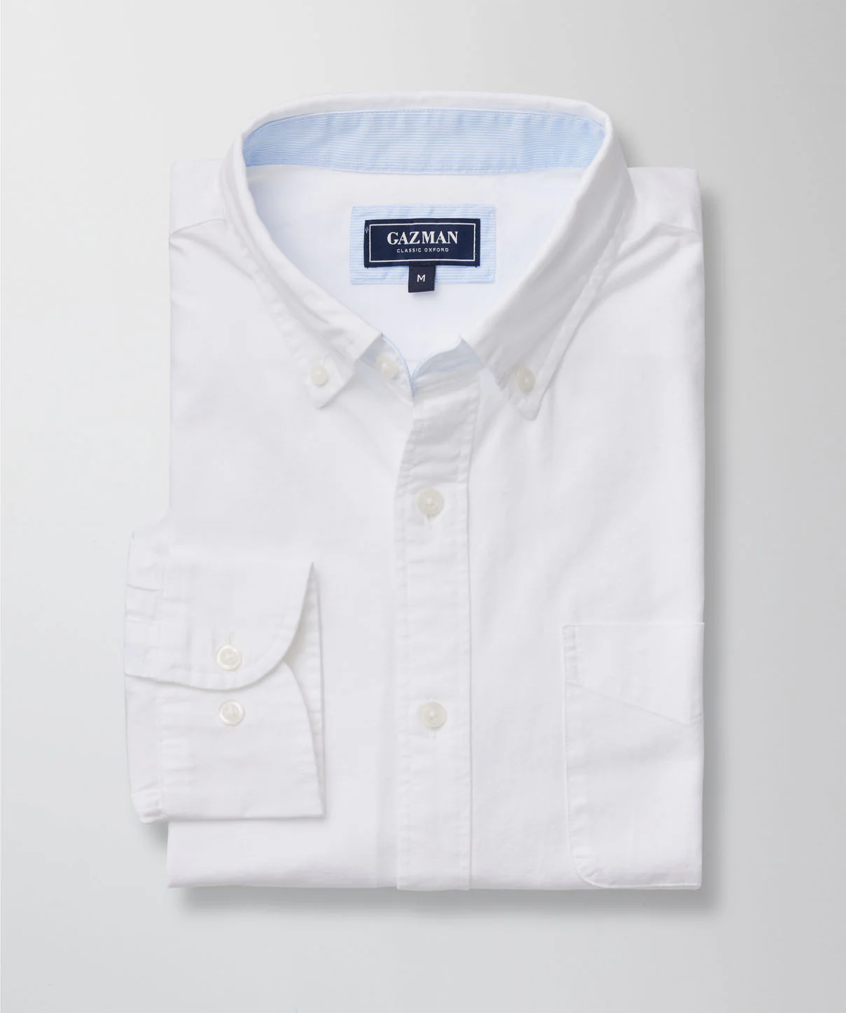 Plain Casual Oxford Long Sleeve Shirt - White - Image 2