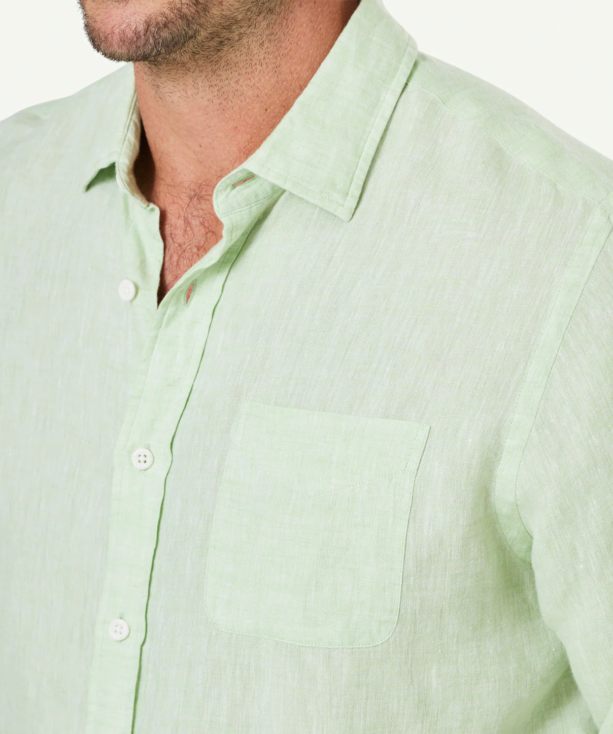 Pure French Linen Long Sleeve Shirt - Palm - Image 4