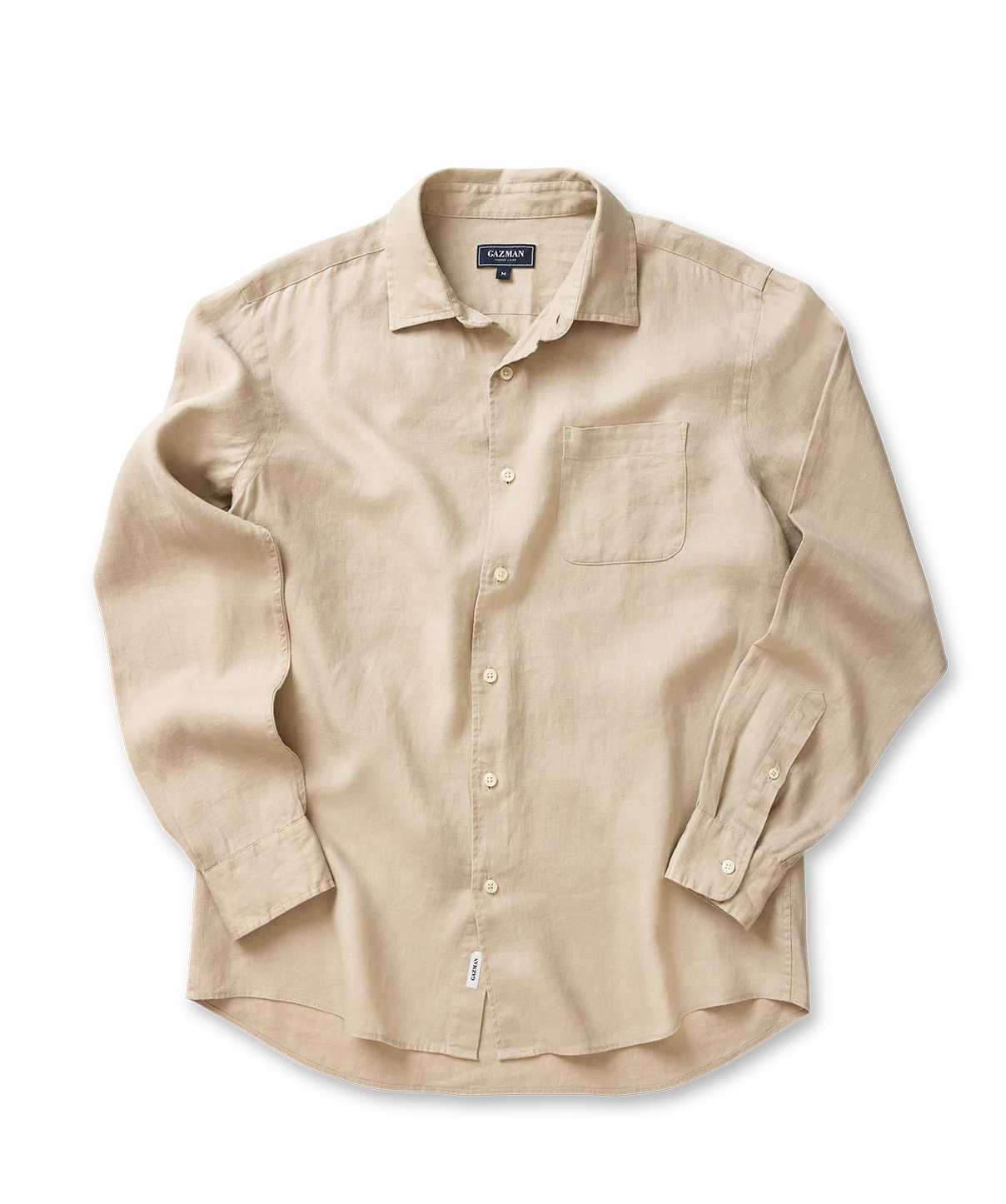 Pure French Linen Long Sleeve Shirt - Sand - Image 7