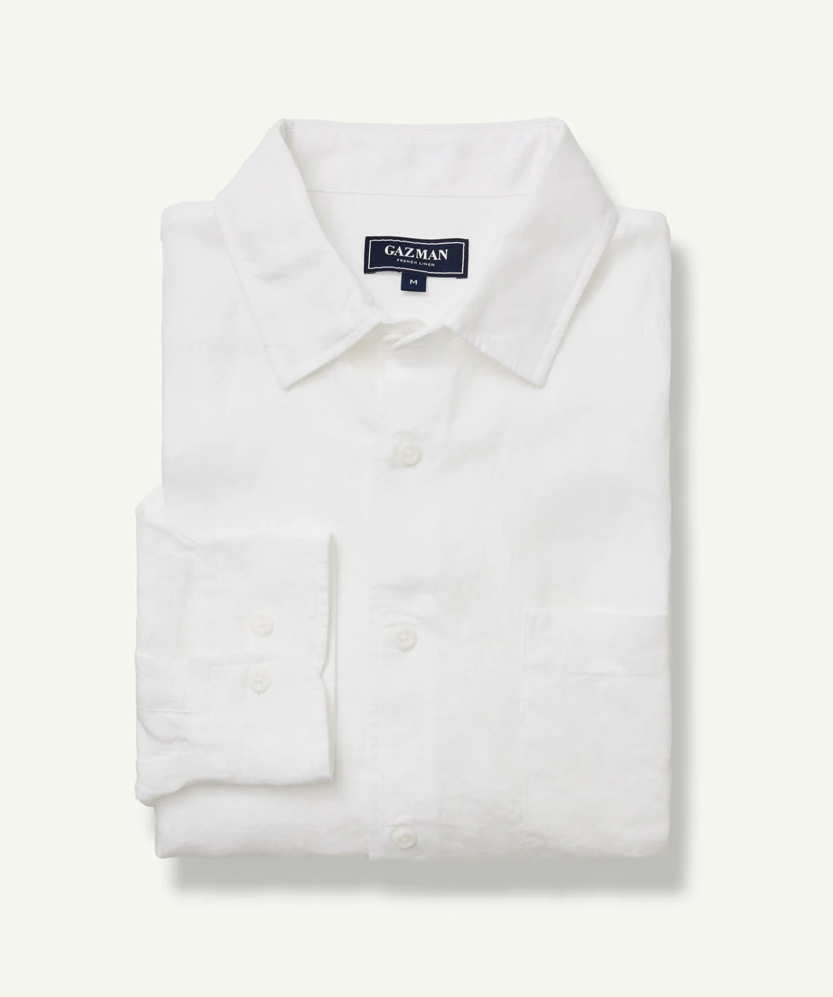 Pure French Linen Long Sleeve Shirt - White - Image 2