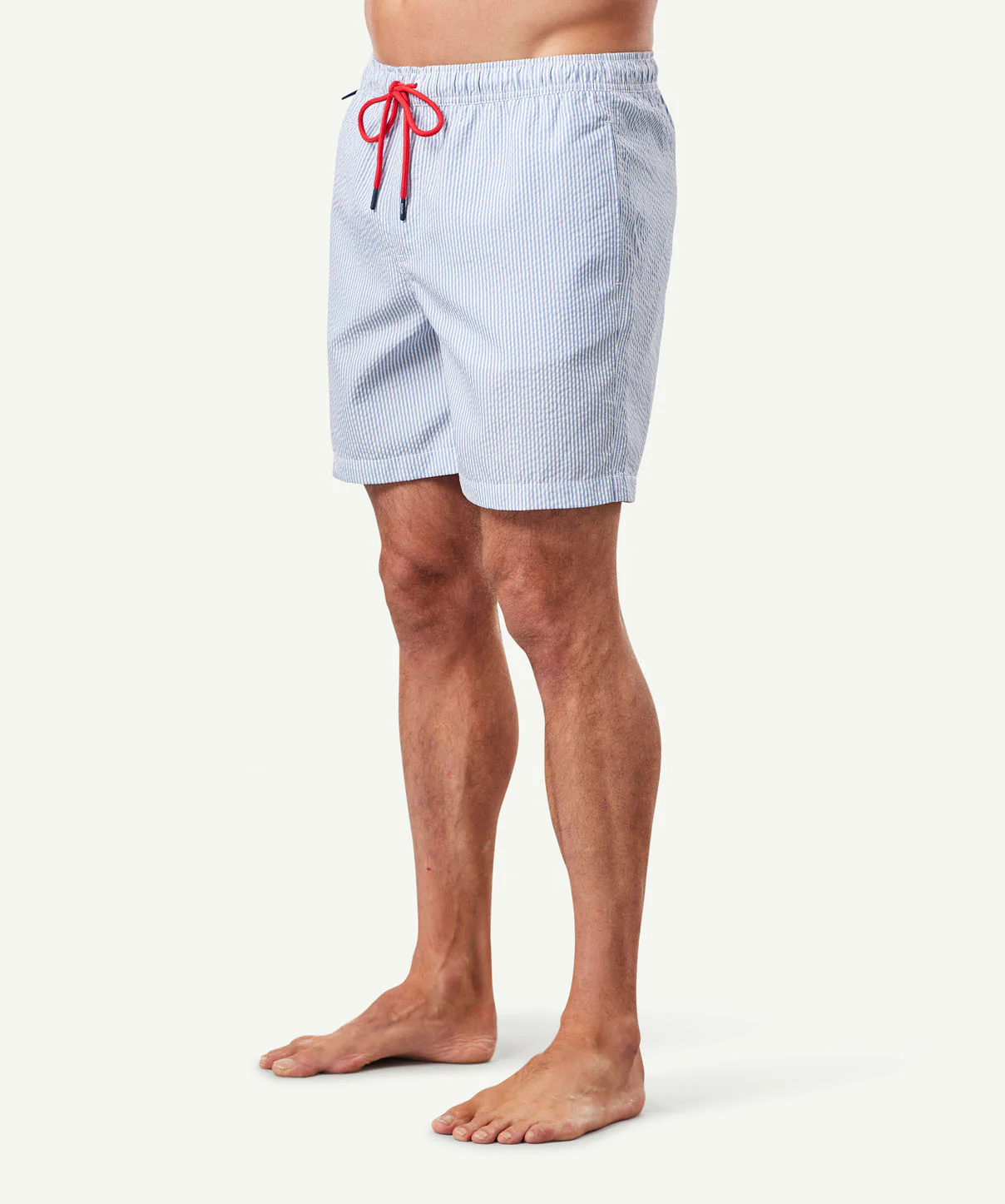 Seersucker Stripe Swim Shorts - Blue - Image 5