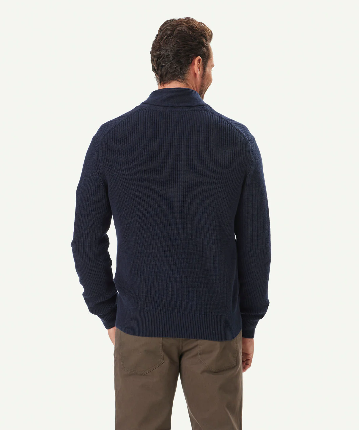 Shawl Neck Cardigan - Navy - Image 3