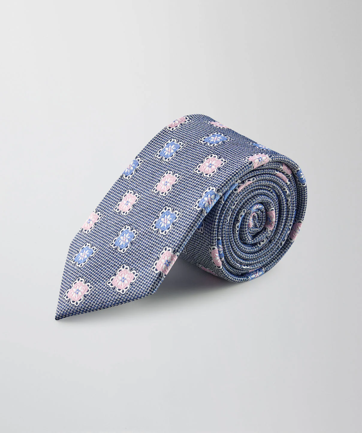 Silk Foulard Tie - Blue
