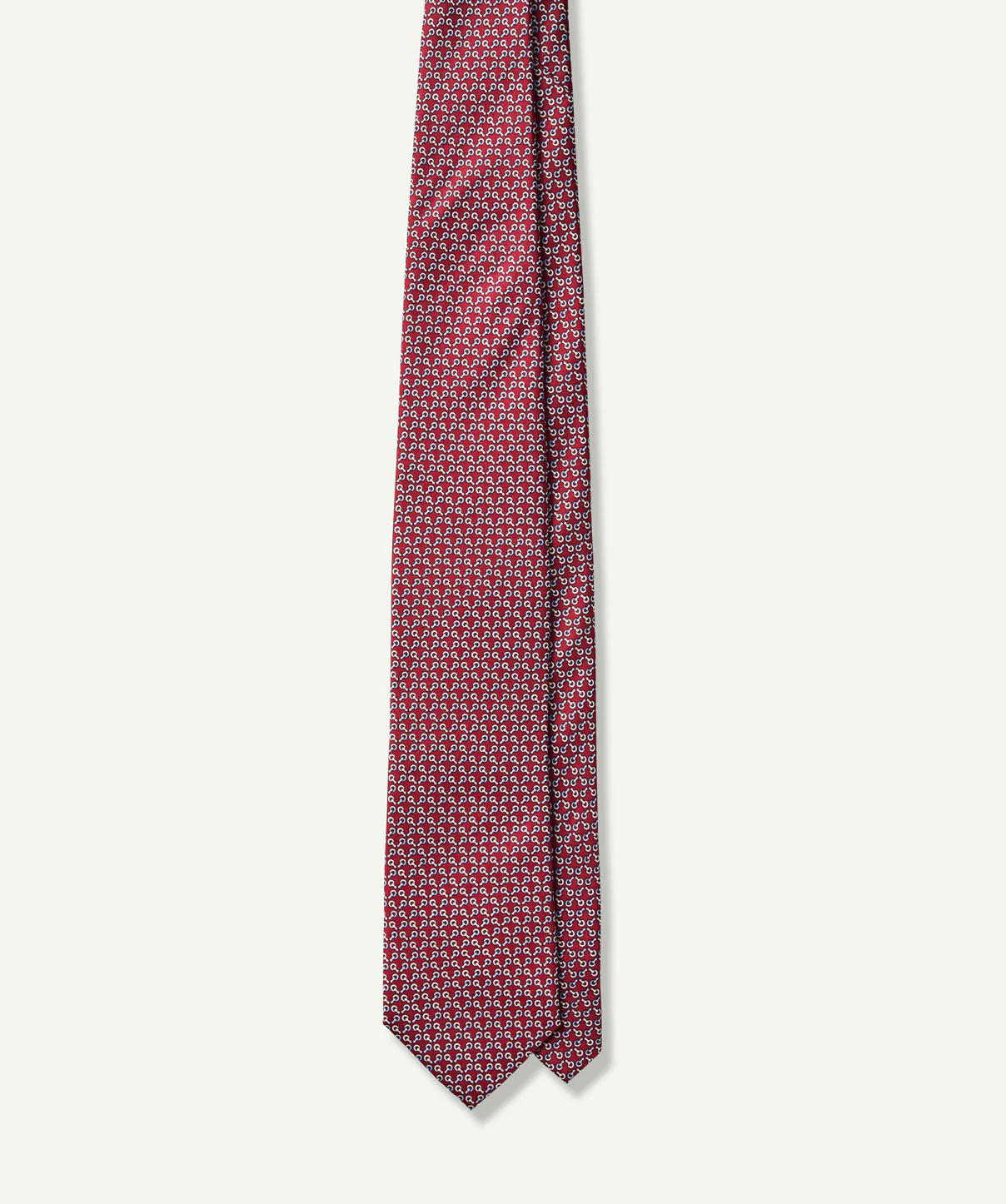 Silk Link Print Tie - Deep Magenta - Image 2