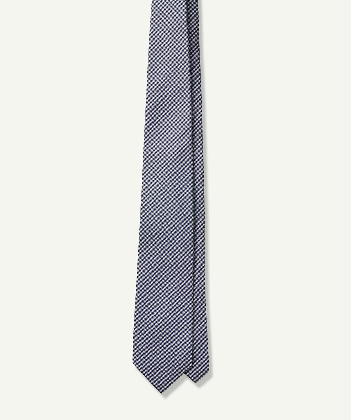Silk mini Check Tie - Midnight - Image 2