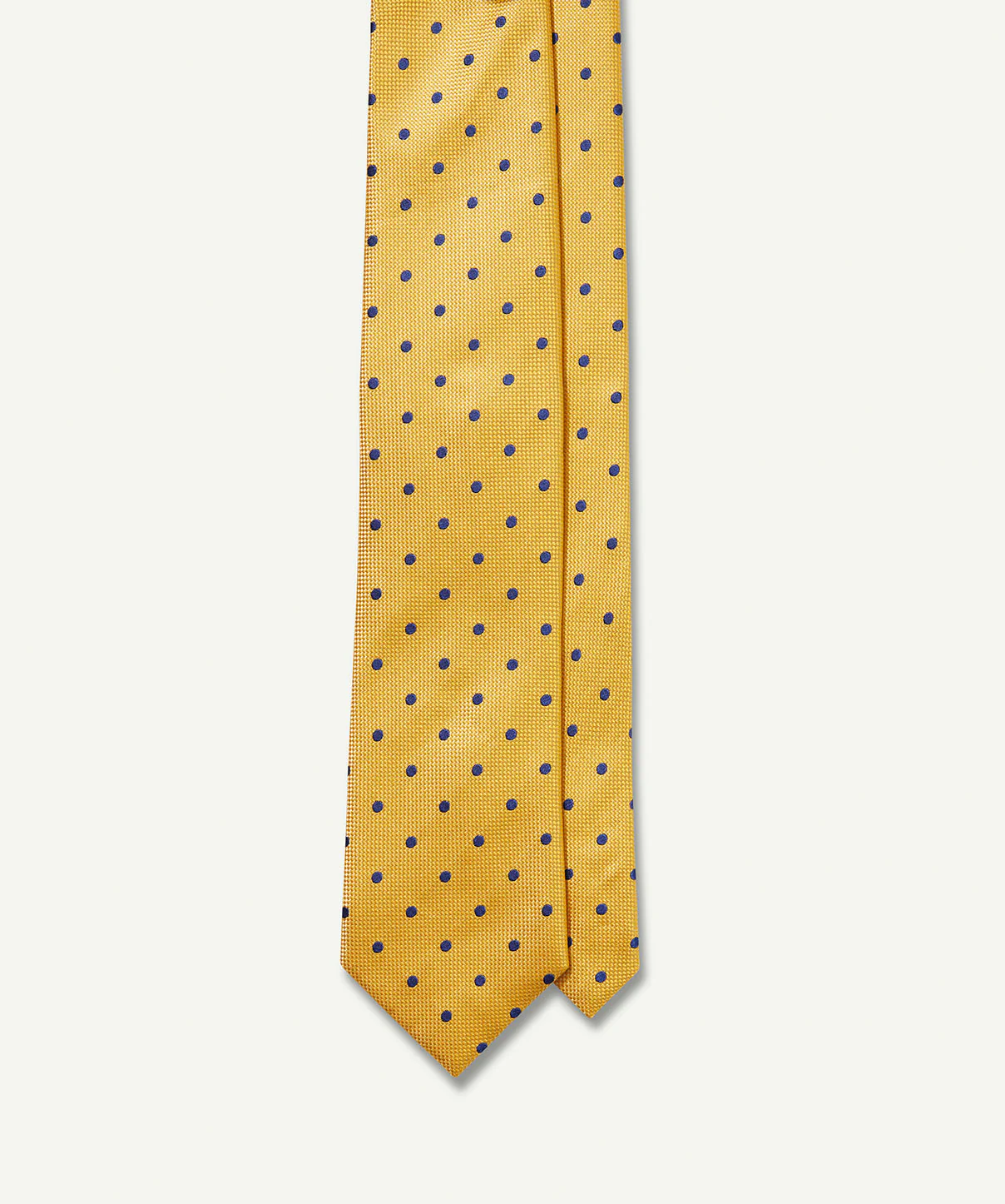 Silk Polka Dot Tie - Gold - Image 2