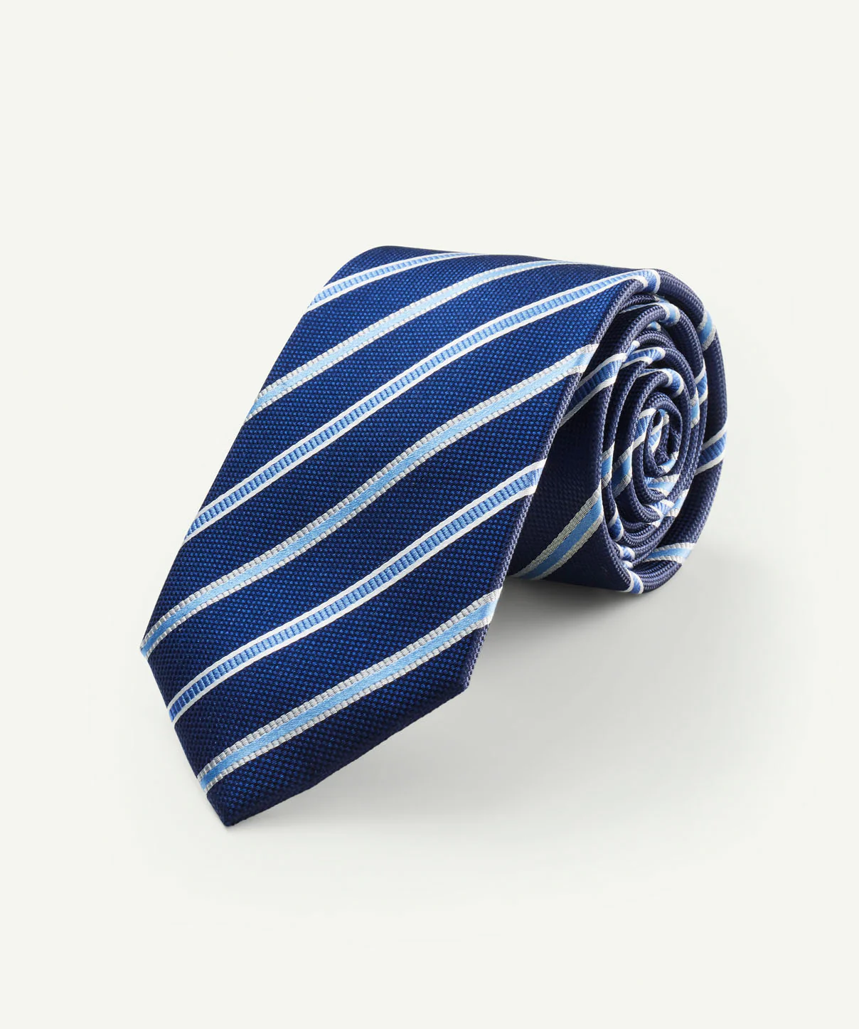Silk Striped Tie - Blue - Image 2
