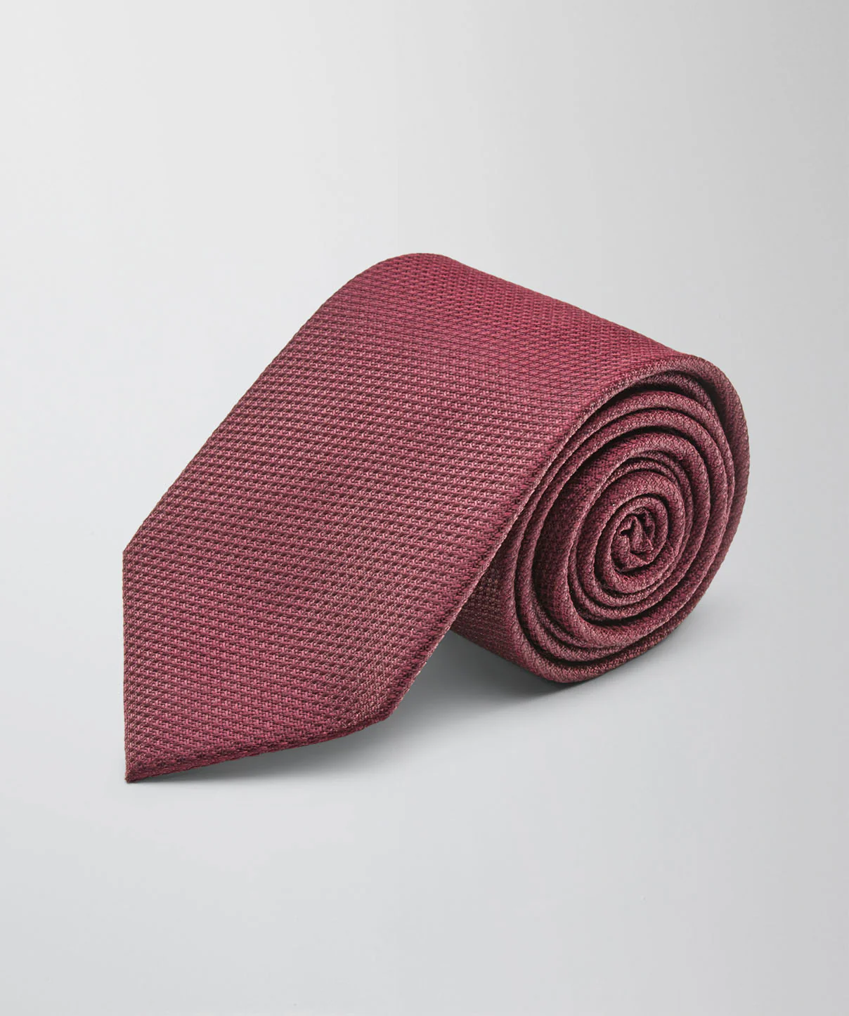 Silk Textured Plain Tie - Wine