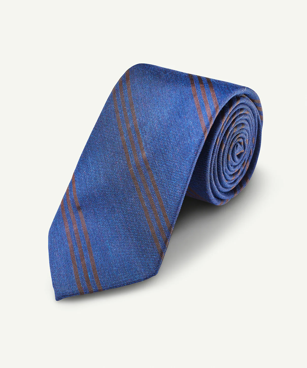 Silk Textured Stripe Tie - Navy