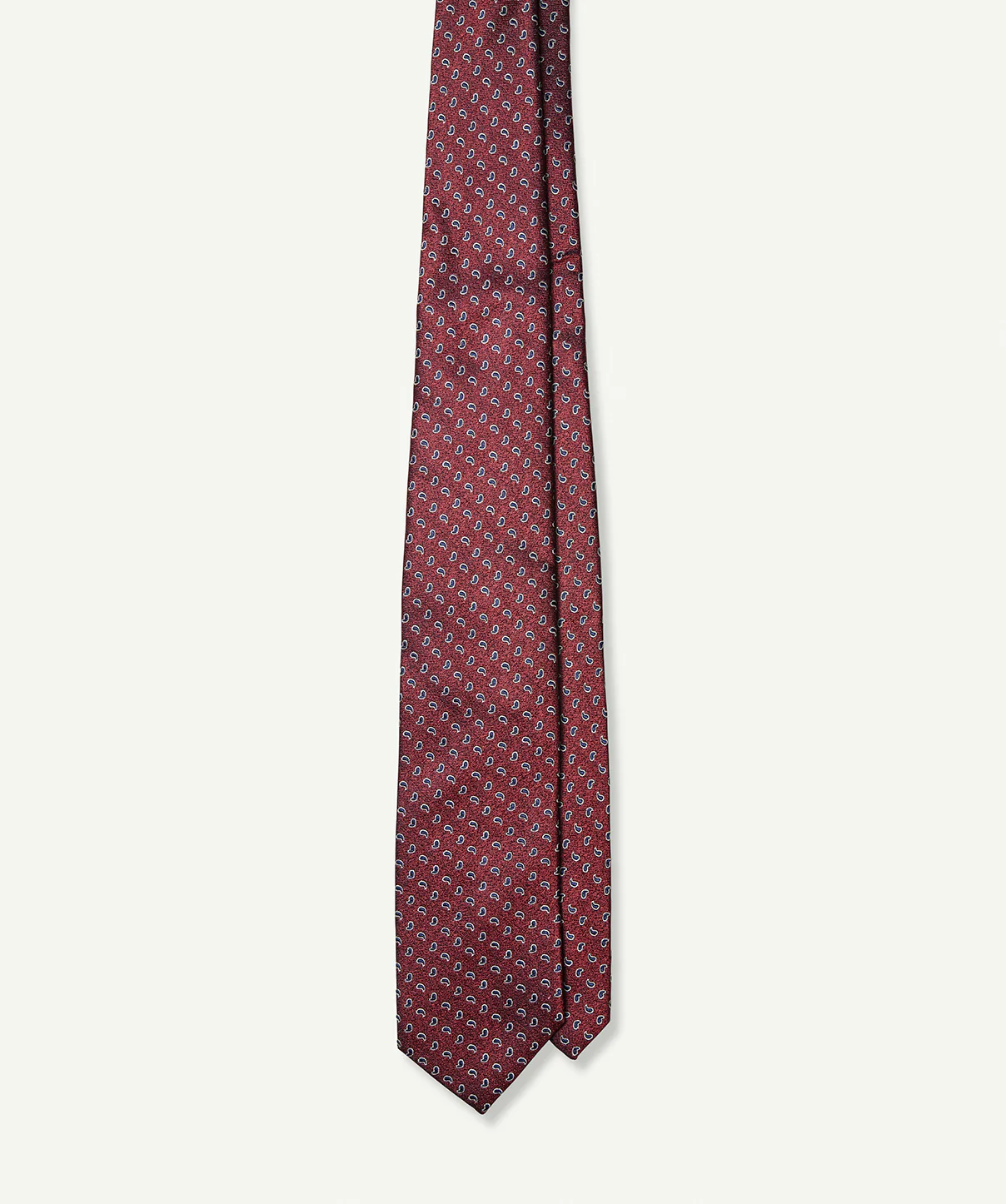 Silk Textured Stripe Tie - Wine - Image 3