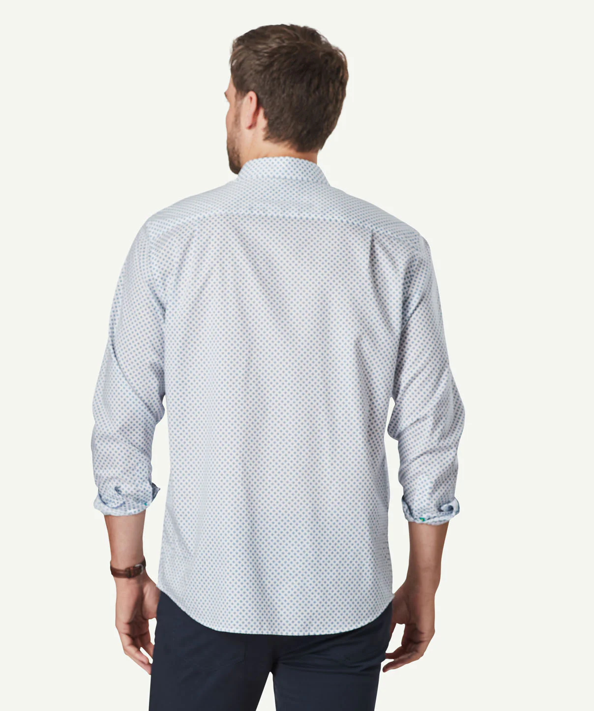 Smart Geo Print Long Sleeve Shirt - White - Image 3