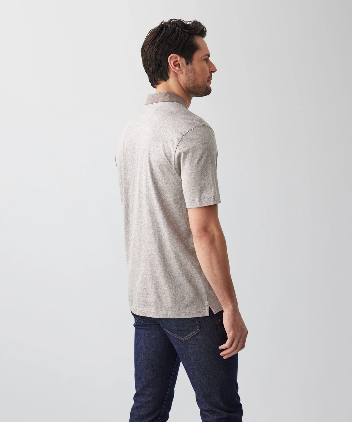 Smart Heather Polo - Taupe - Image 3
