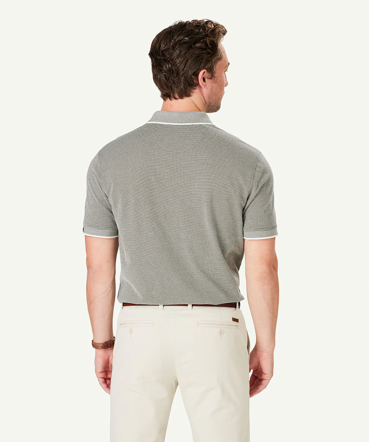 Smart Jacquard Polo - Dark Olive - Image 3