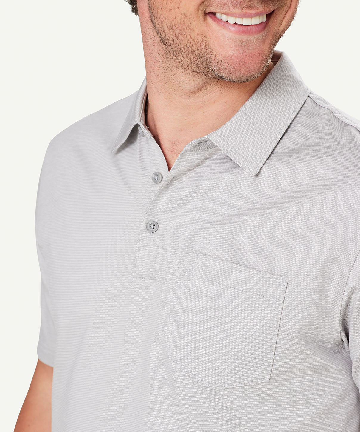 Smart Jacquard Polo - Grey - Image 4