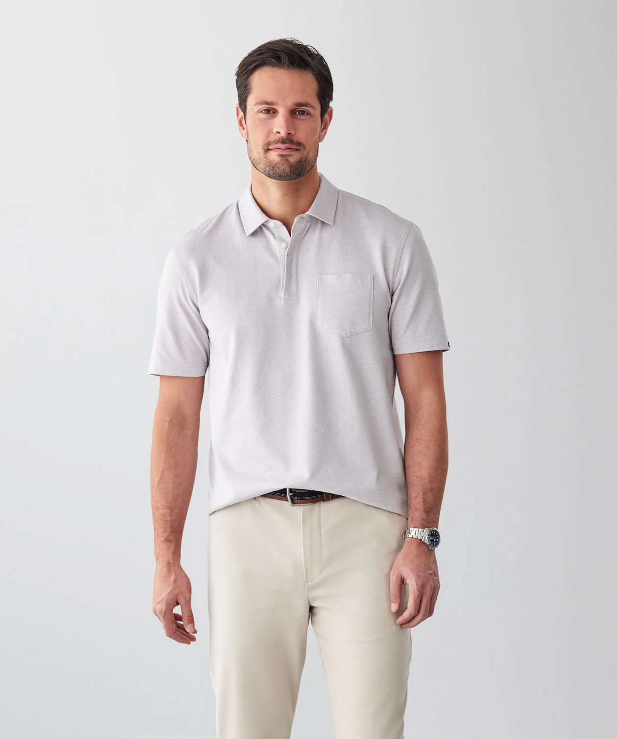 Smart Jacquard Polo - Natural