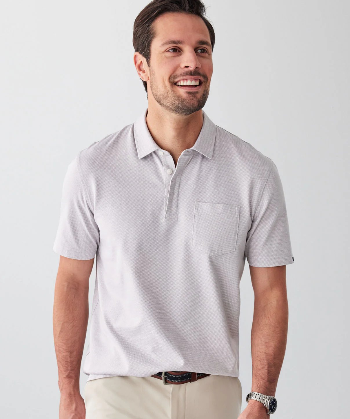 Smart Jacquard Polo - Natural - Image 3