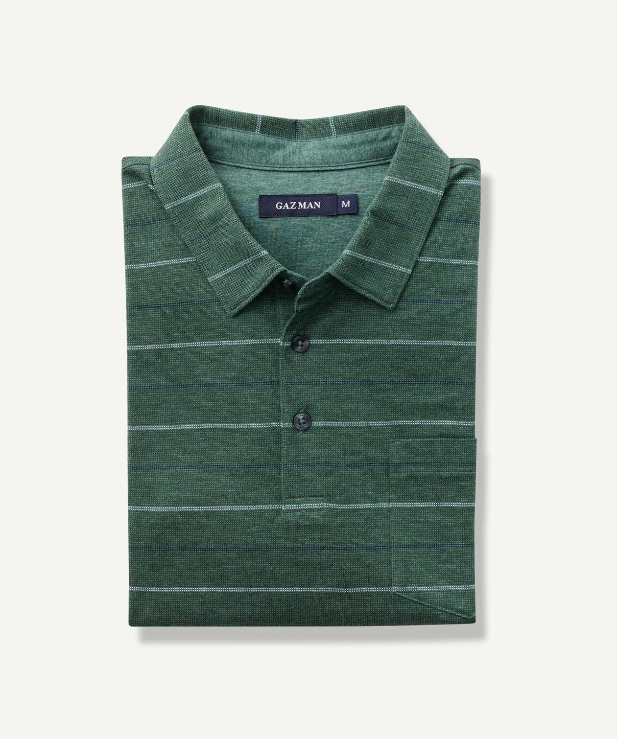 Smart Jacquard Stripe Polo - Green - Image 2