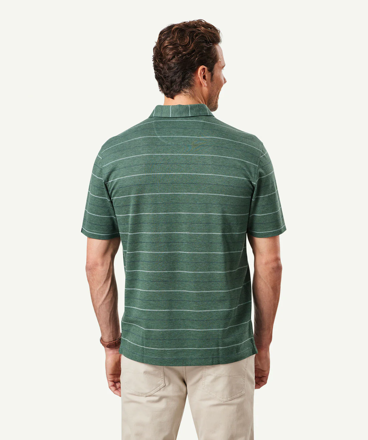 Smart Jacquard Stripe Polo - Green - Image 3