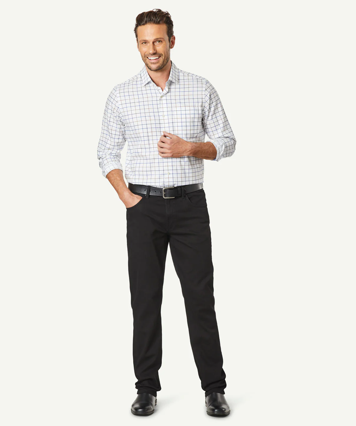 Straight Stretch Jeans - Washed Black - Image 5