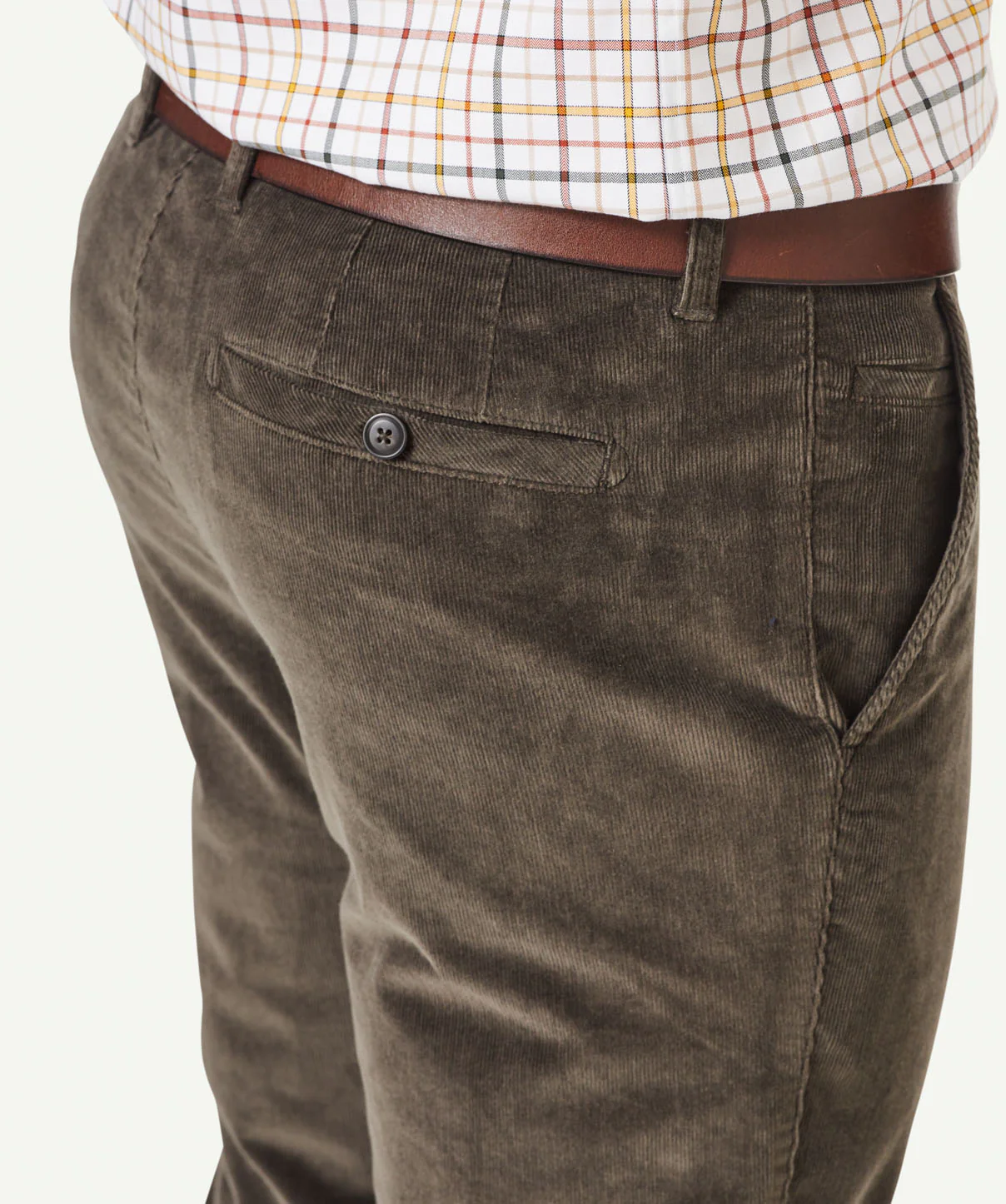 Stretch Fine Cord Pants - Olive - Image 4