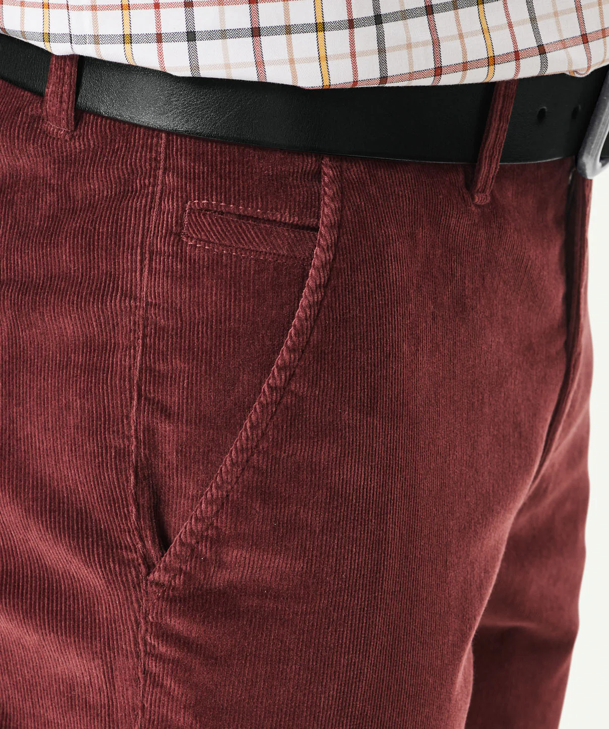 Stretch Fine Cord Pants - Wine - Image 7