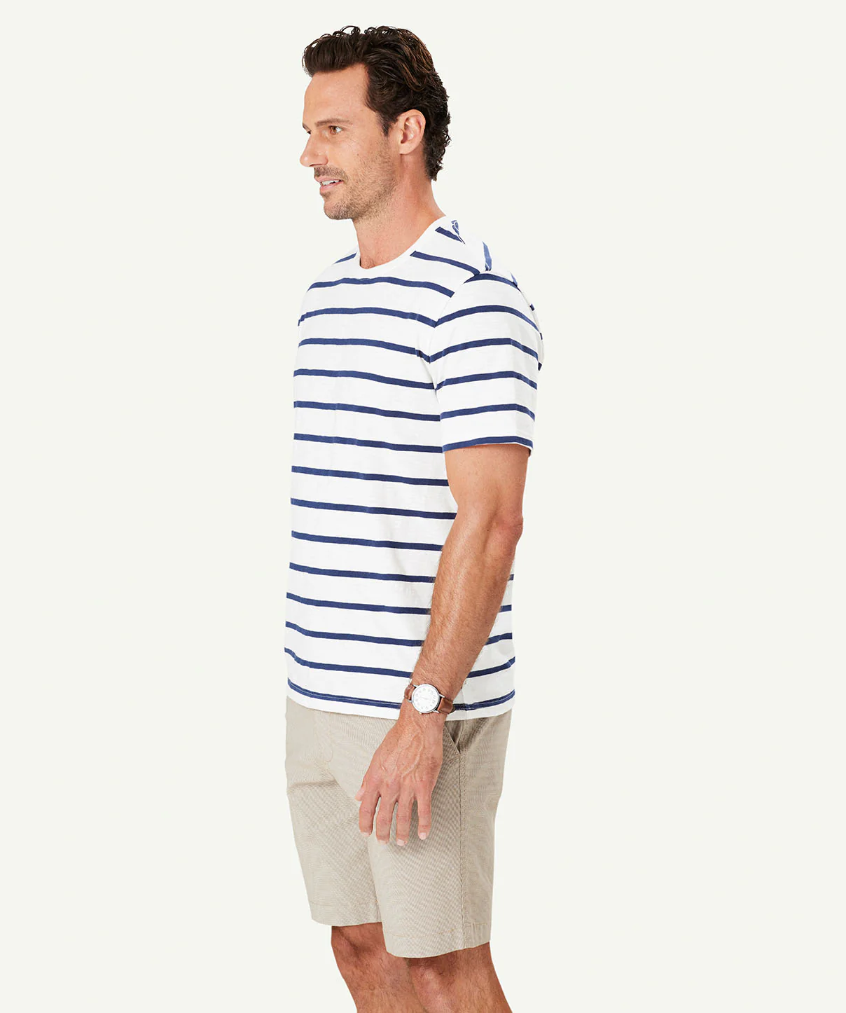 Stripe Crew T-shirt - White - Image 5