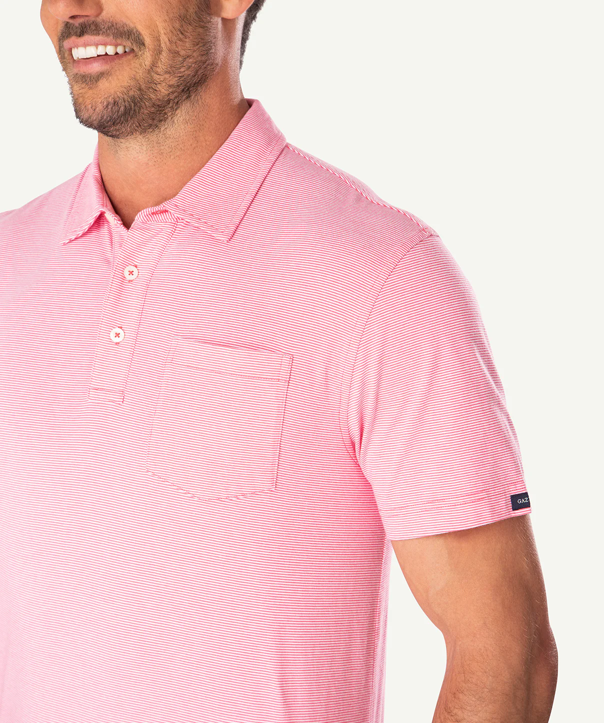 Stripe Jersey Pocket Polo - Watermelon - Image 4