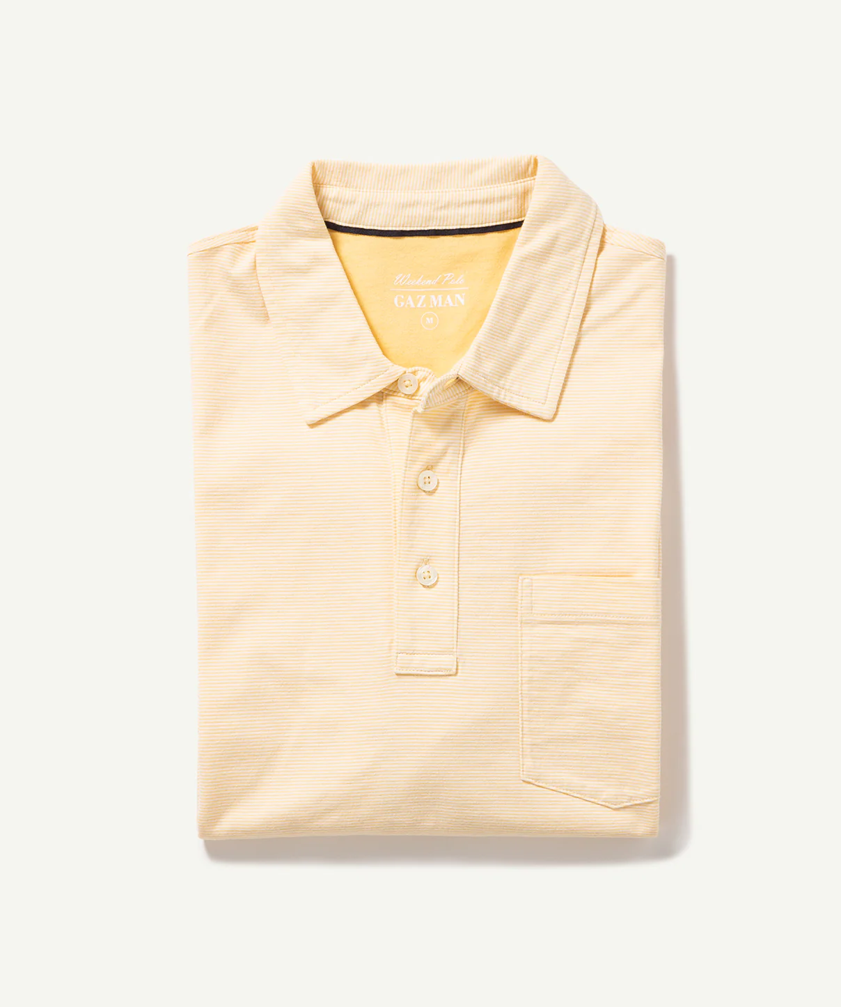 Stripe Jersey Pocket Polo - Yellow - Image 2