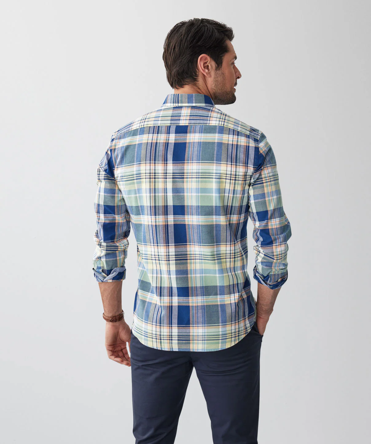 Tailored Casual Check Long Sleeve Shirt - Multi Check - Image 3