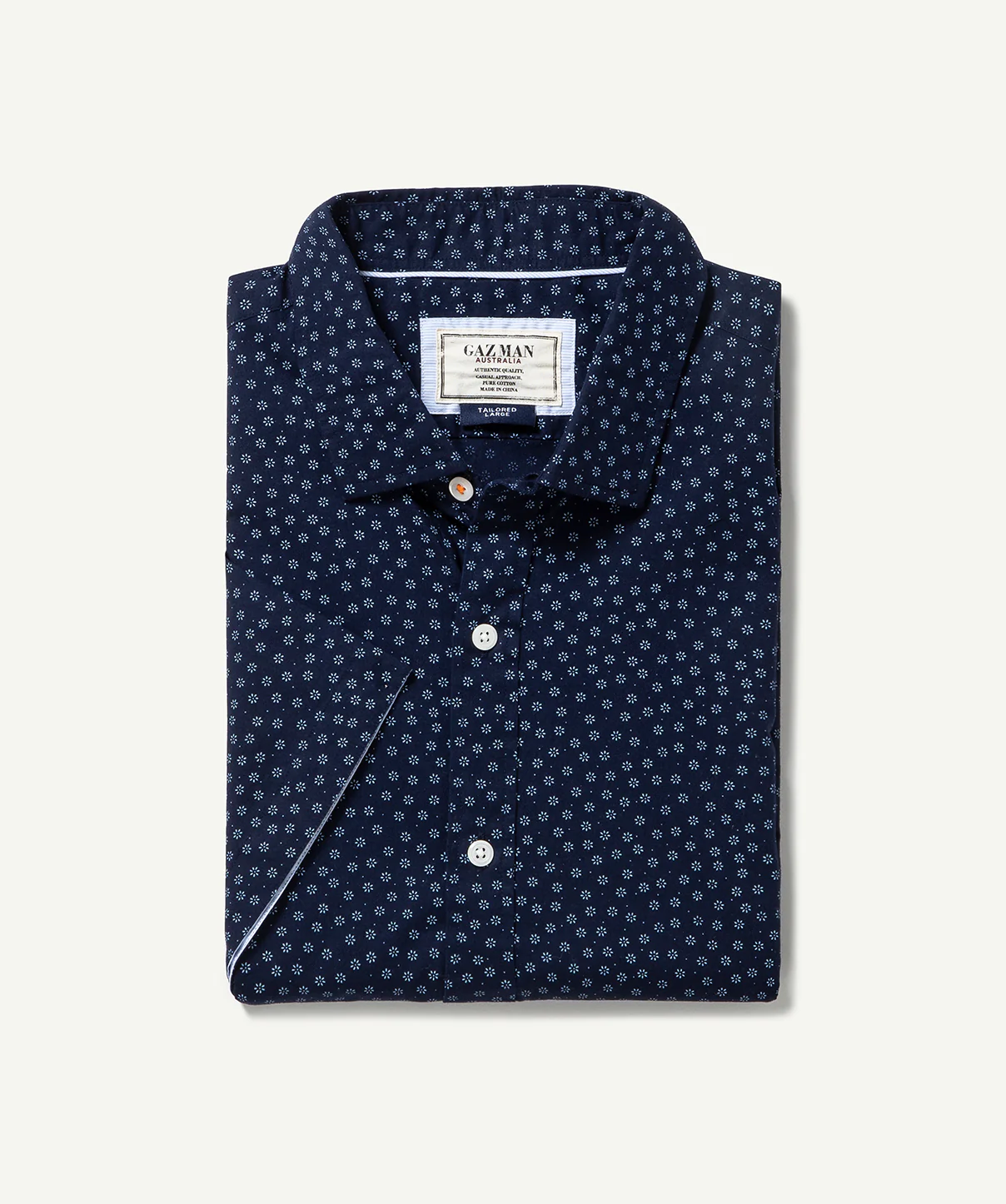 Tailored Casual Floral Printed Short Sleeve Shirt - Navy - Image 2