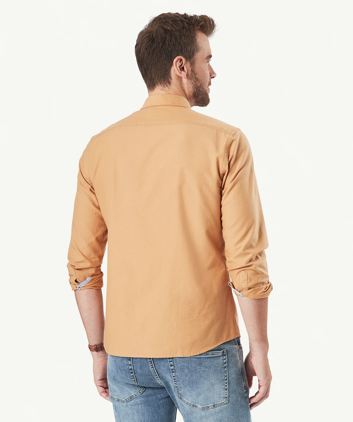 Tailored Casual Oxford Long Sleeve Shirt - Tobacco - Image 3