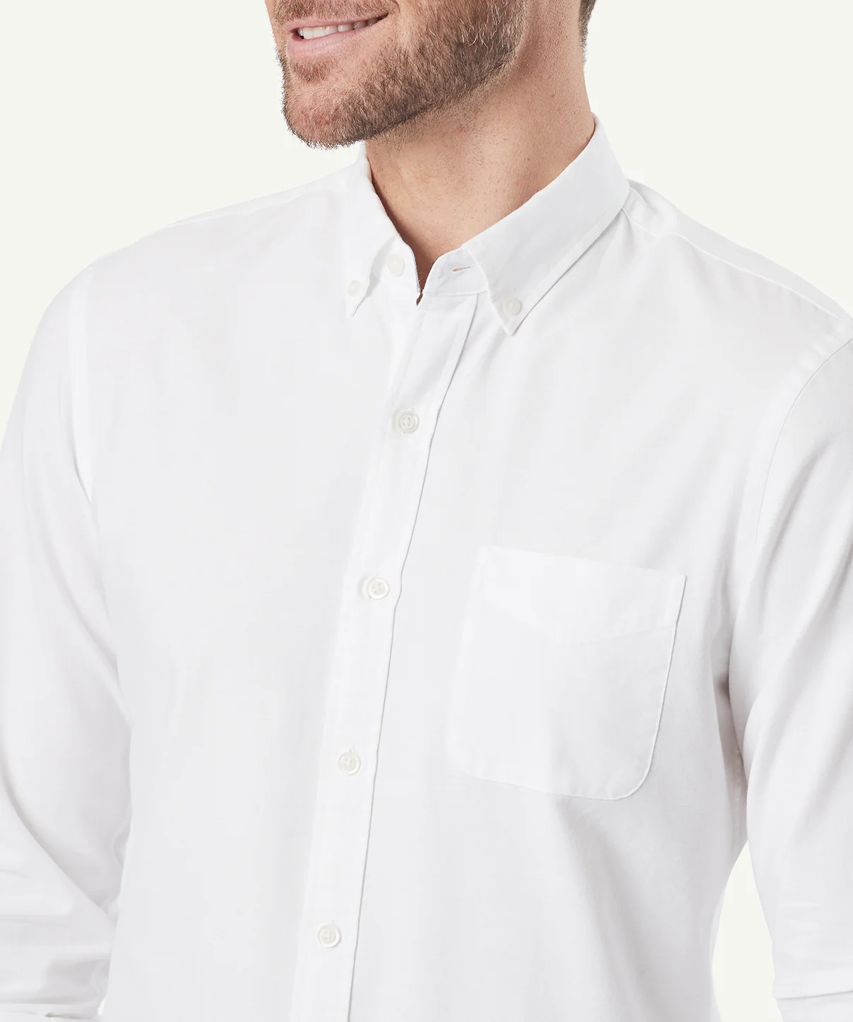 Tailored Casual Oxford Long Sleeve Shirt - White - Image 4