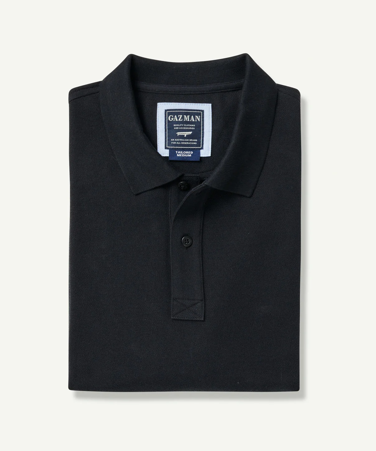 Tailored Classic Pique Polo - Black - Image 2