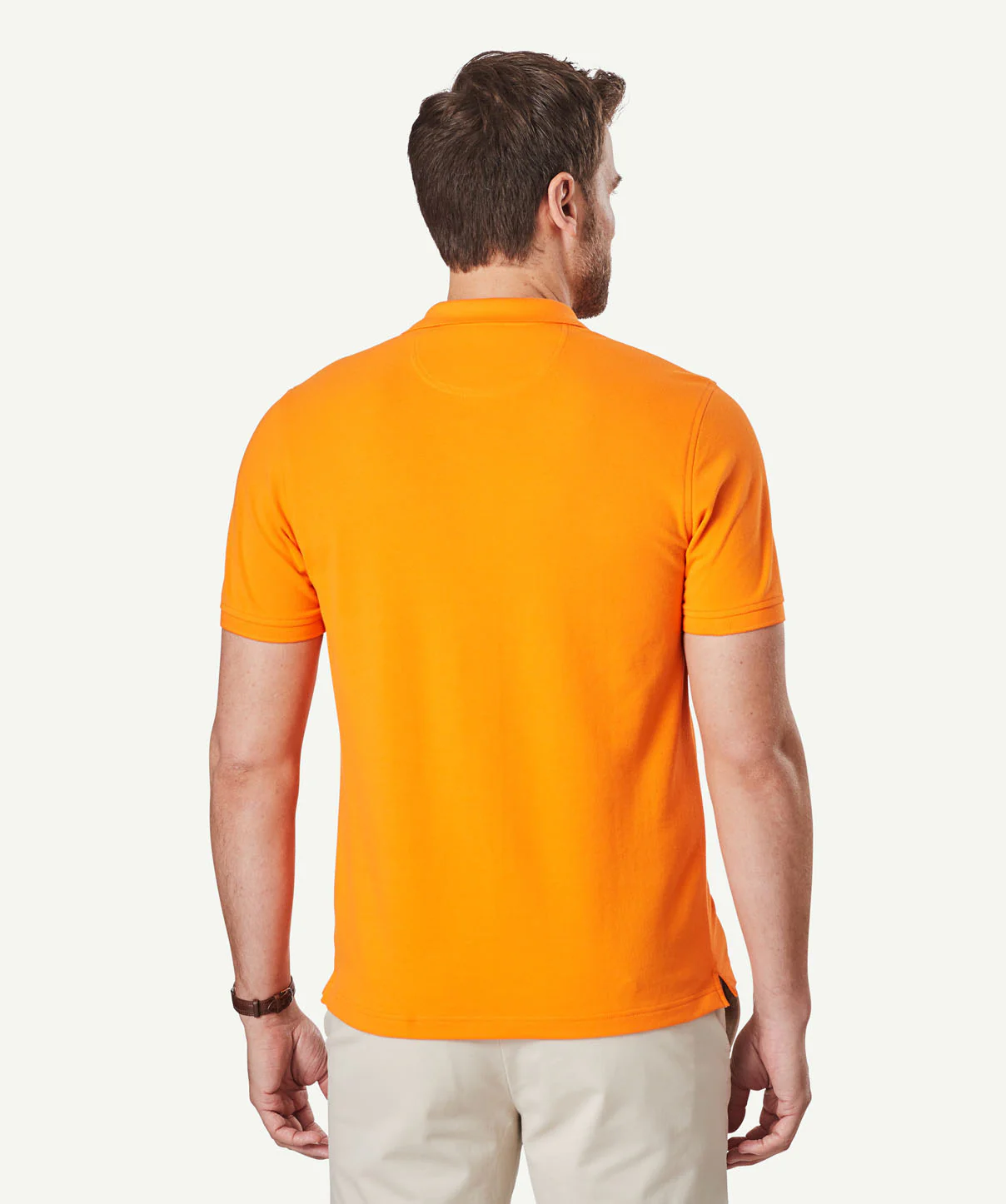 Tailored Classic Pique Polo - Bright Orange - Image 3
