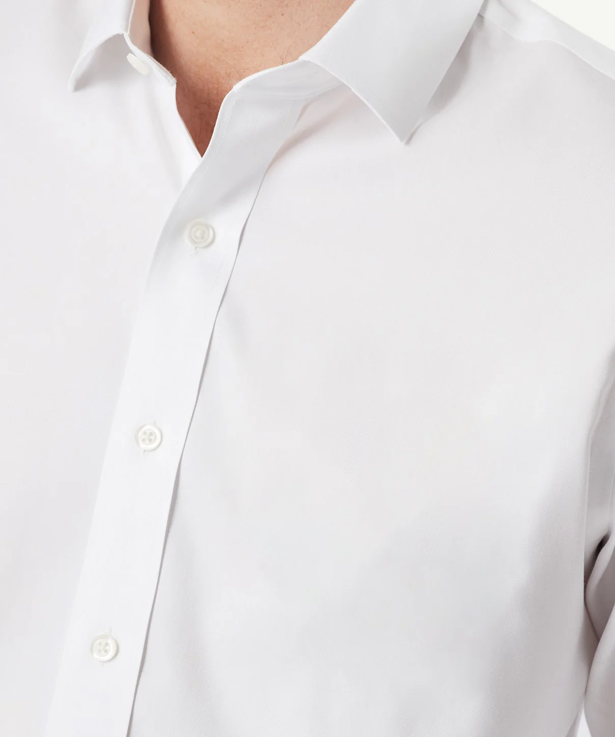 Tailored Easy Care Oxford Long Sleeve Shirt - White - Image 4