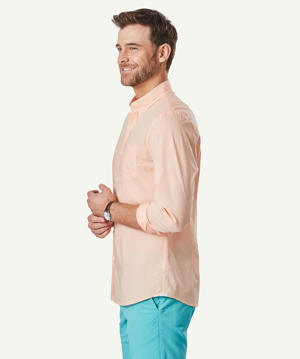 Tailored Featherweight Gingham Long Sleeve Shirt - Mango - Image 4